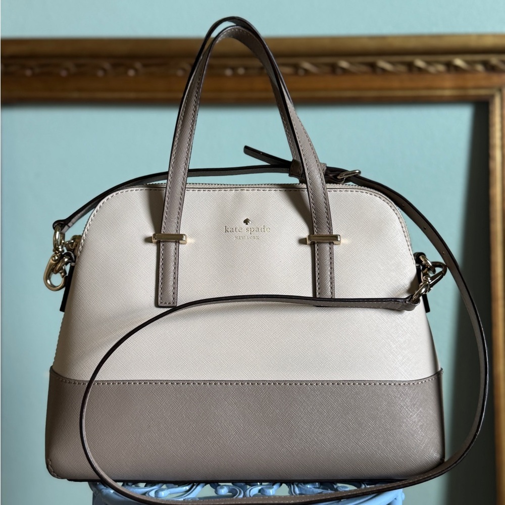 Kate Spade Cedar Street Two-Tone Satchel with crossbody strap